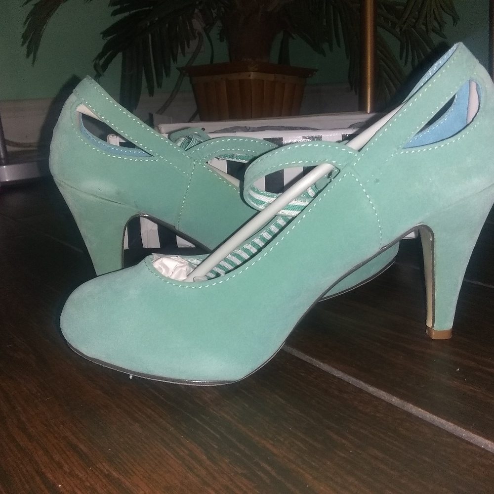 Mint Suede Heels
